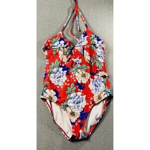 Clean Water Women’s One Piece Swimsuit Flowers Print Size  M